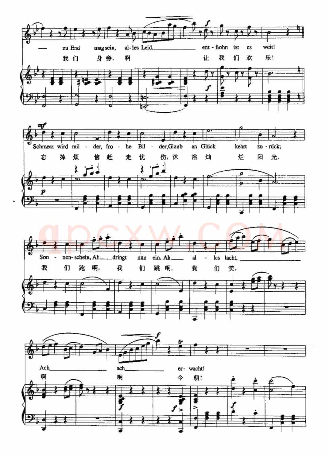 [奥]春之声圆舞曲（中外文对照、正谱）