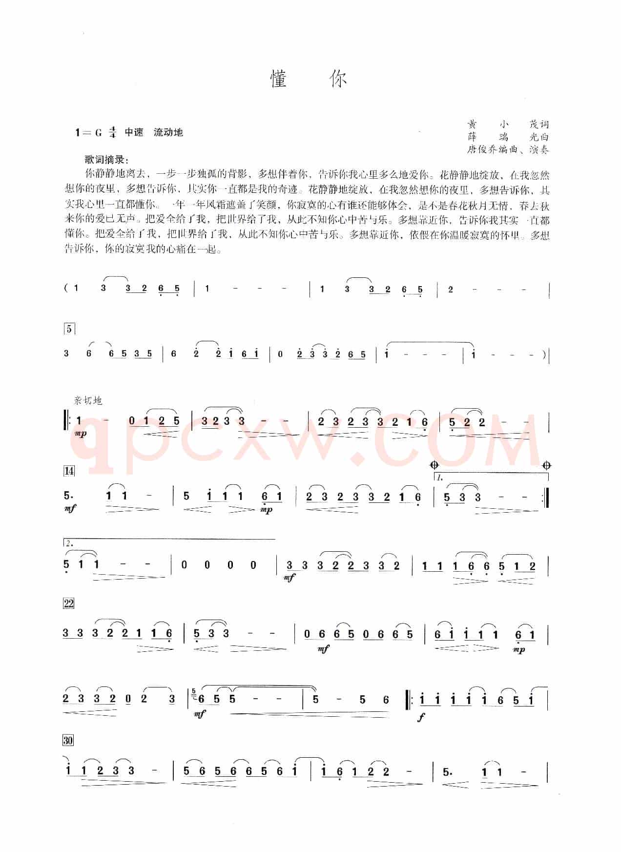 懂你（笛子演奏提示版）
