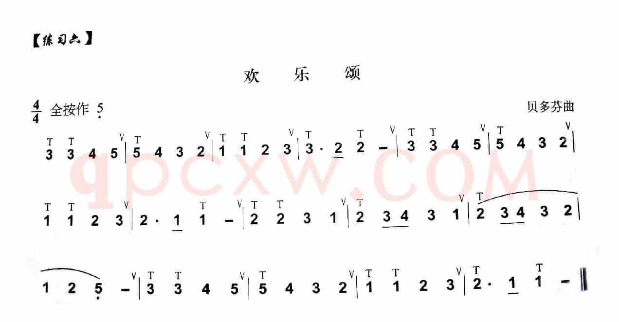 欢乐颂（简谱）
