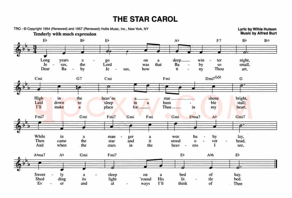 THE STAR CAROL（五线谱）