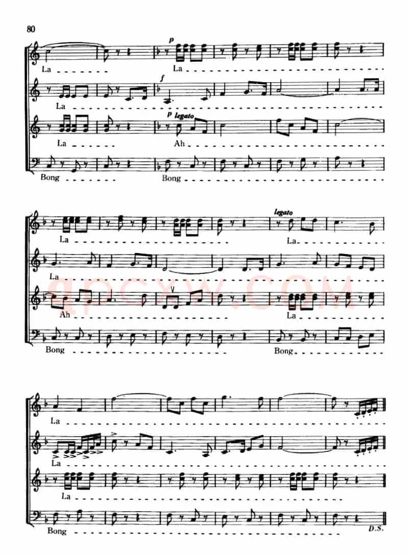 运动员进行曲（无伴奏合唱、五线谱）