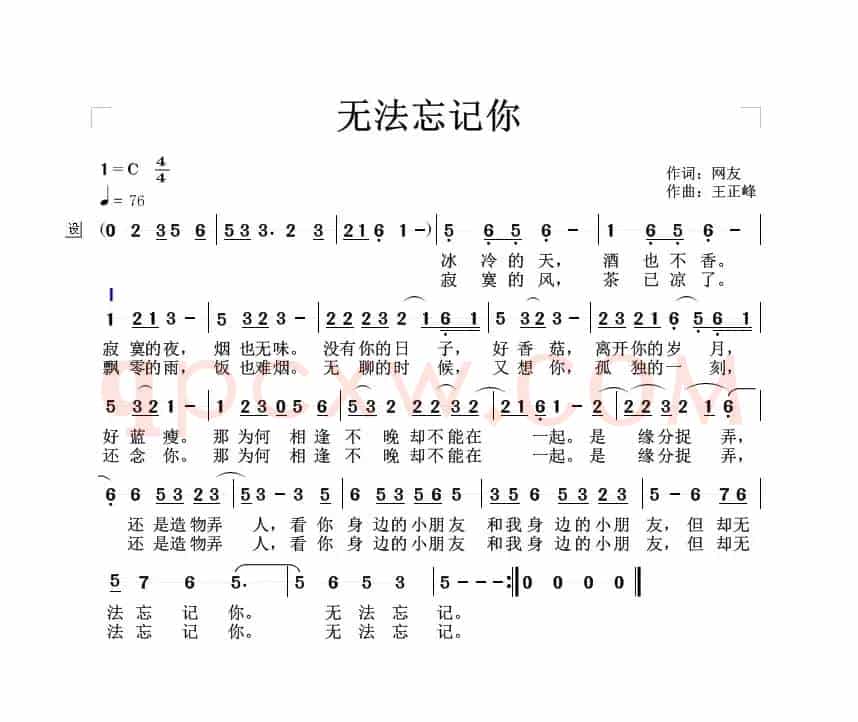 无法忘记你（王正峰曲）