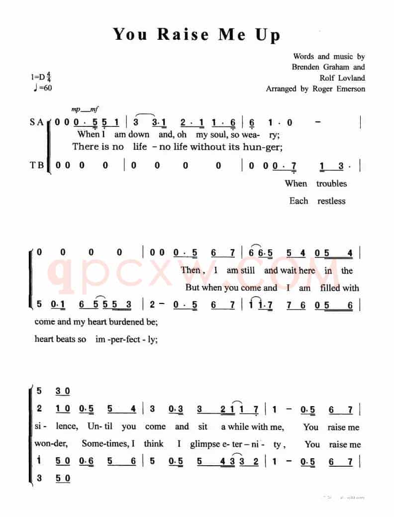 You Raise Me Up（你鼓舞了我）（合唱版）