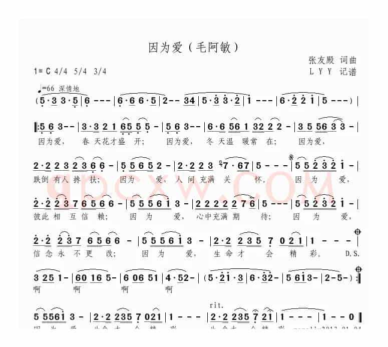 因为爱（张友殿词曲）