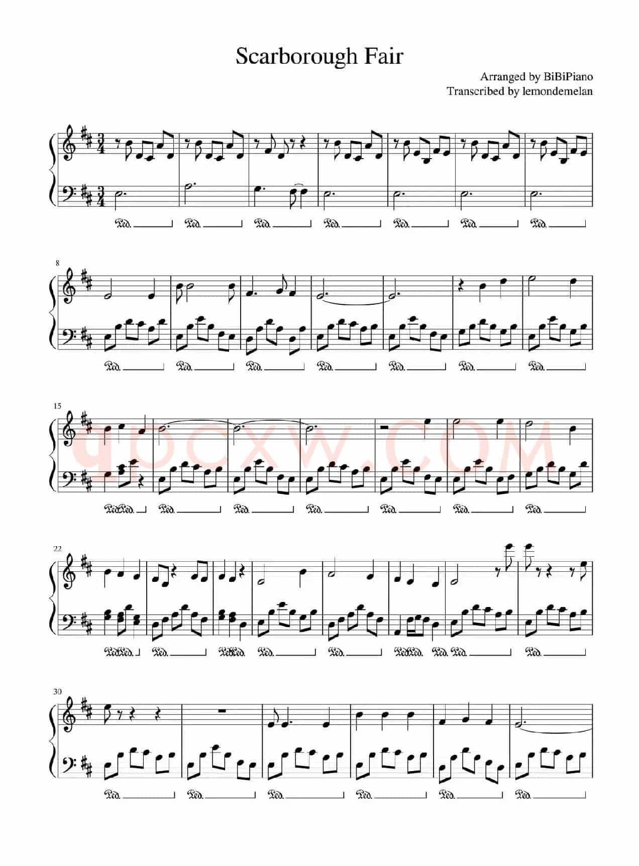 Scarborough Fair（斯卡布罗集市）（BiBiPiano钢琴版）