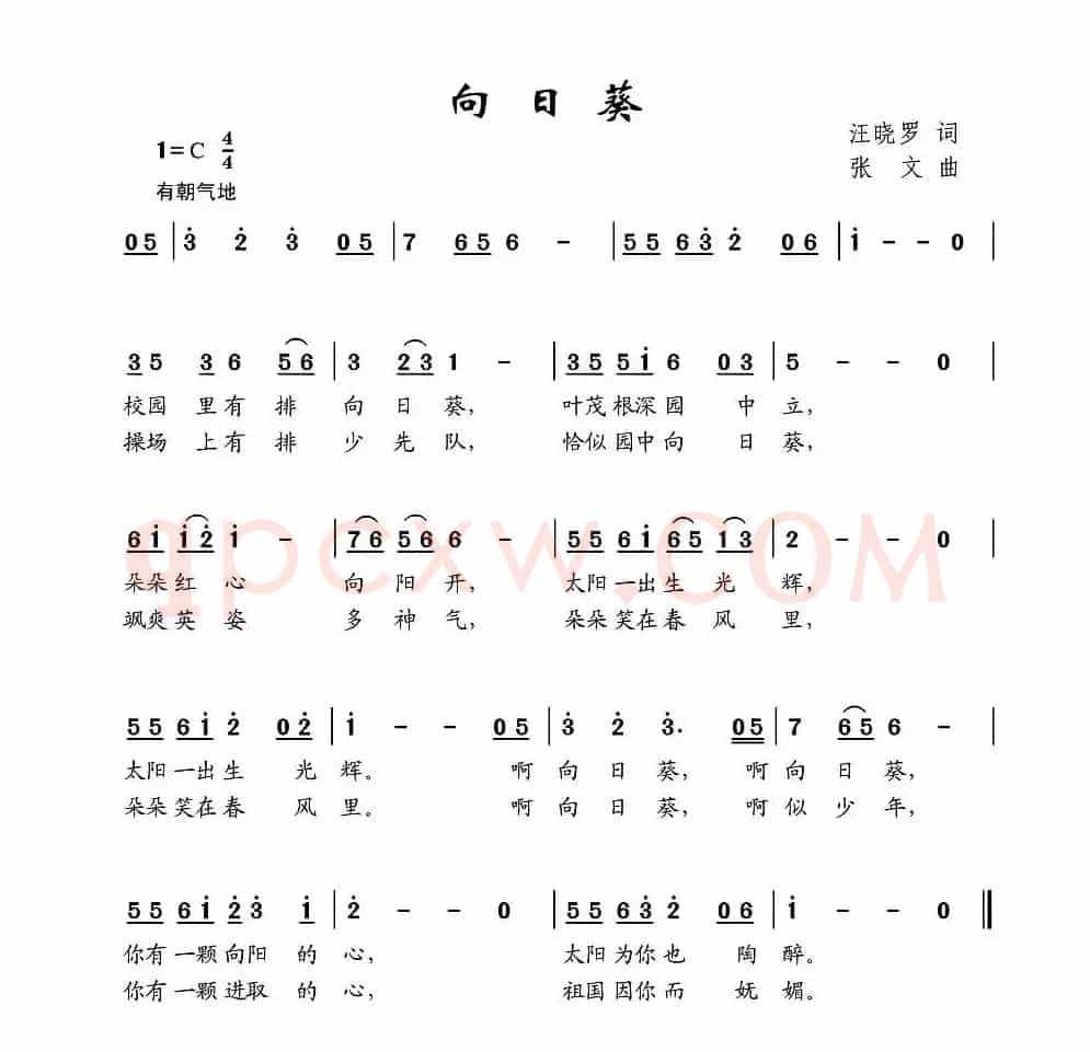 向日葵（汪晓罗词 张文曲）