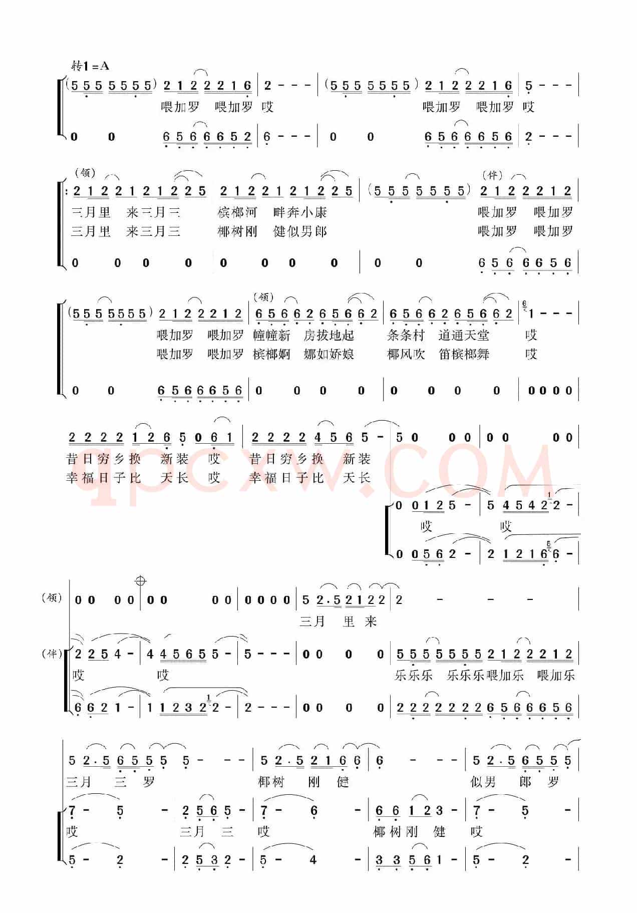 槟榔河欢歌（苏庆兴词 杨天解曲、领唱+伴唱）