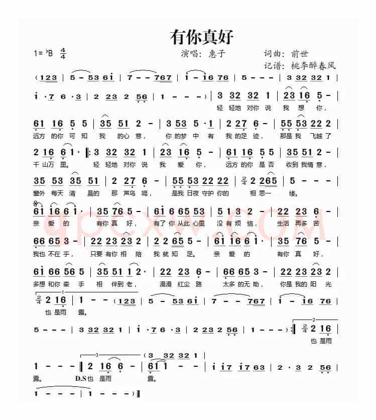 有你真好（前世词曲）