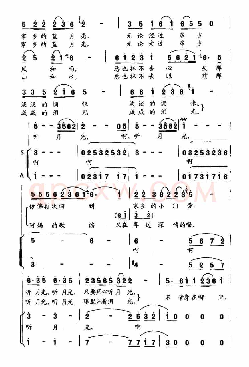 听月光（胡红一词 何超立曲）