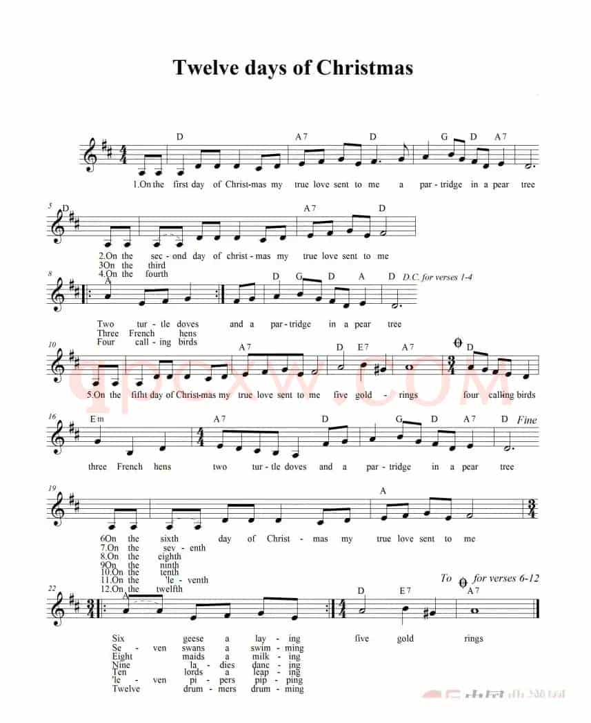 Twelve days of Chrsitmas