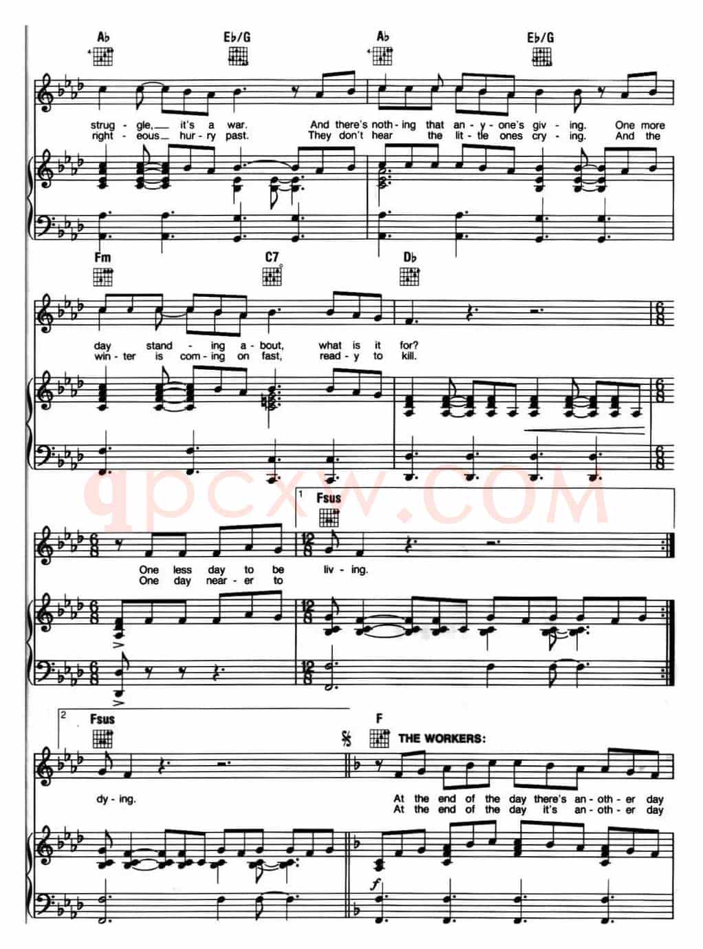 At the End of the Day (音乐剧《悲惨世界》(Les Miserables)选曲、正谱 )
