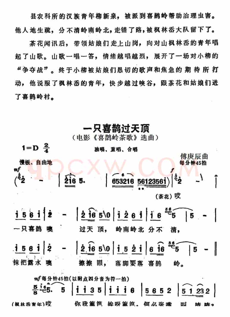 一只喜鹊过天顶（电影《喜鹊岭茶歌》选曲）