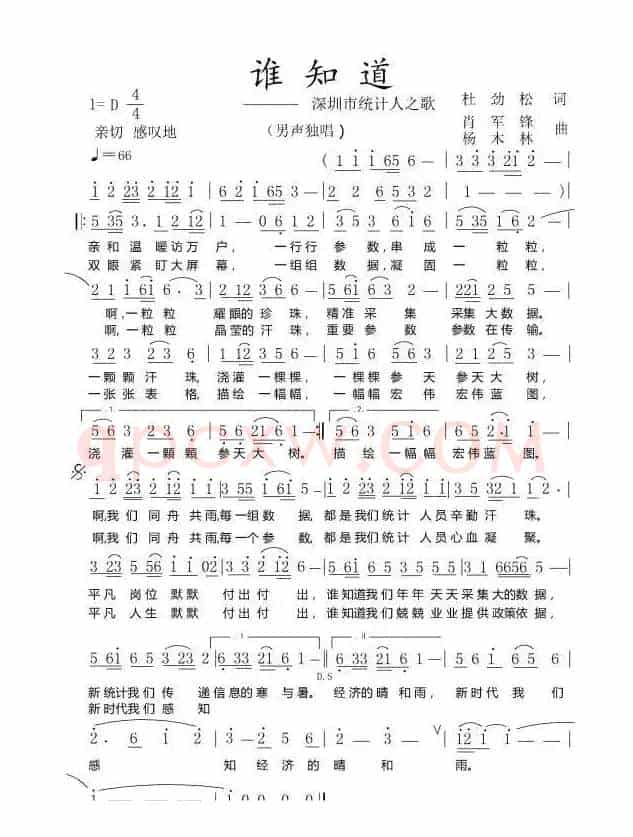 谁知道（作词:杜劲松作曲:  肖军锋 杨木林）