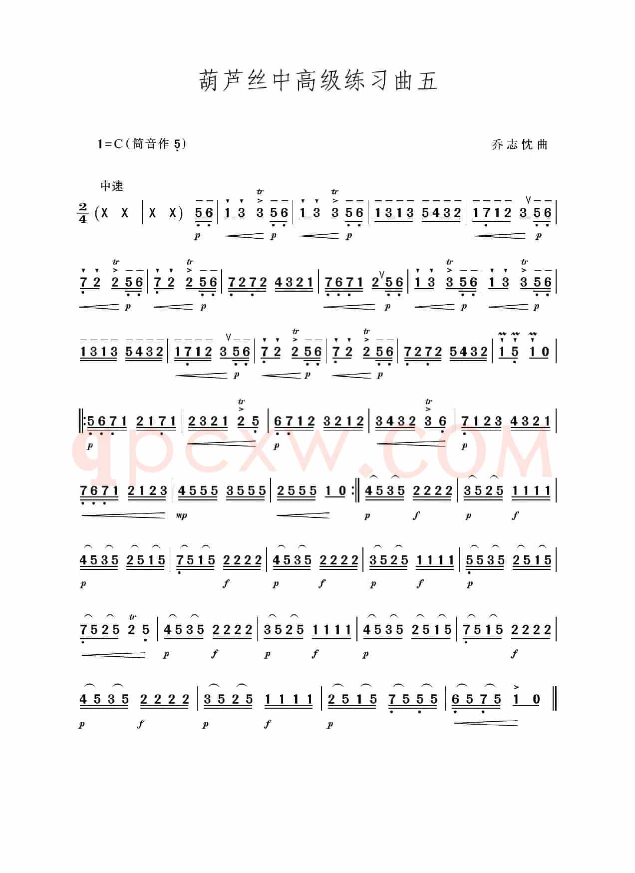 中高级练习曲五（葫芦丝独奏）