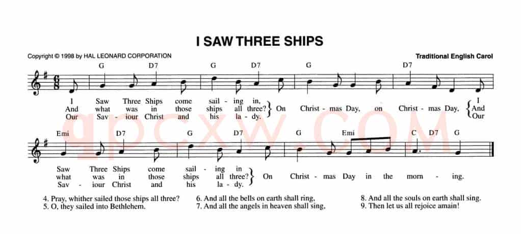I SAW THREE SHIPS