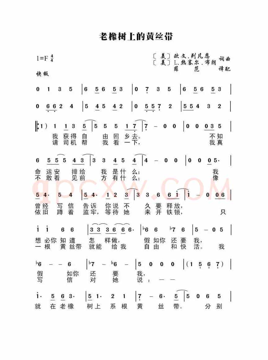 老橡树上的黄丝带（美）