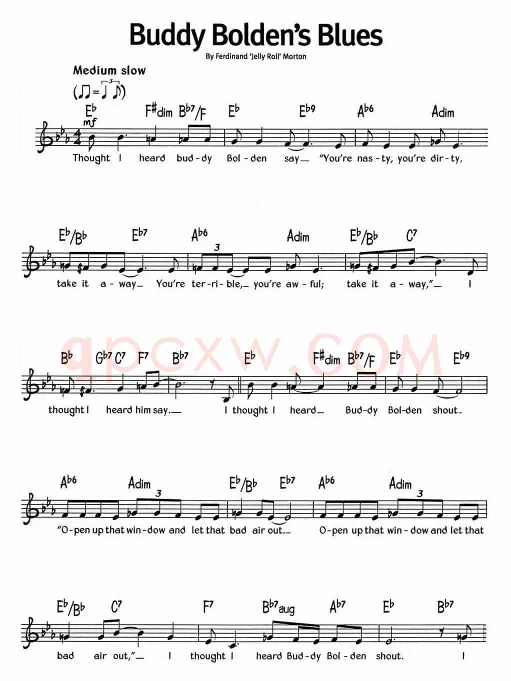 蓝调音乐：Buddy Bolden's Blues