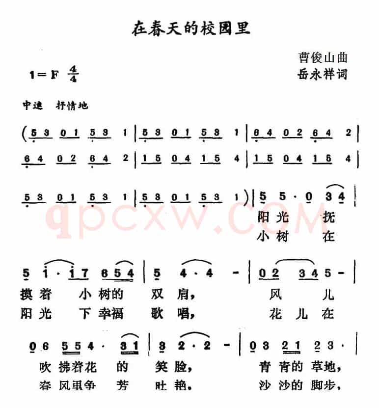 在春天的校园里