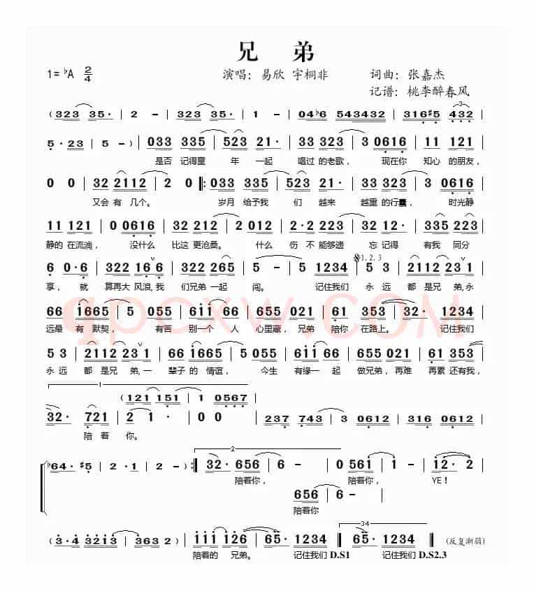 兄弟（张嘉杰词曲）