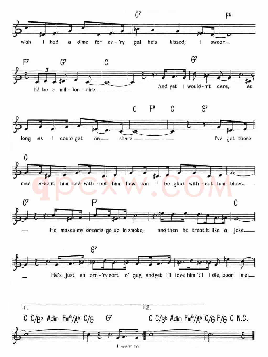 蓝调音乐：Mad About HimSad Without HimHow Can I Be Glad Without Him Blues