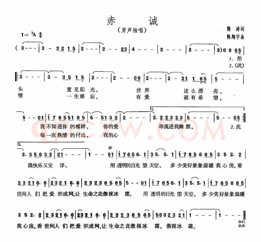 赤诚（陈涛词 陈翔宇曲）