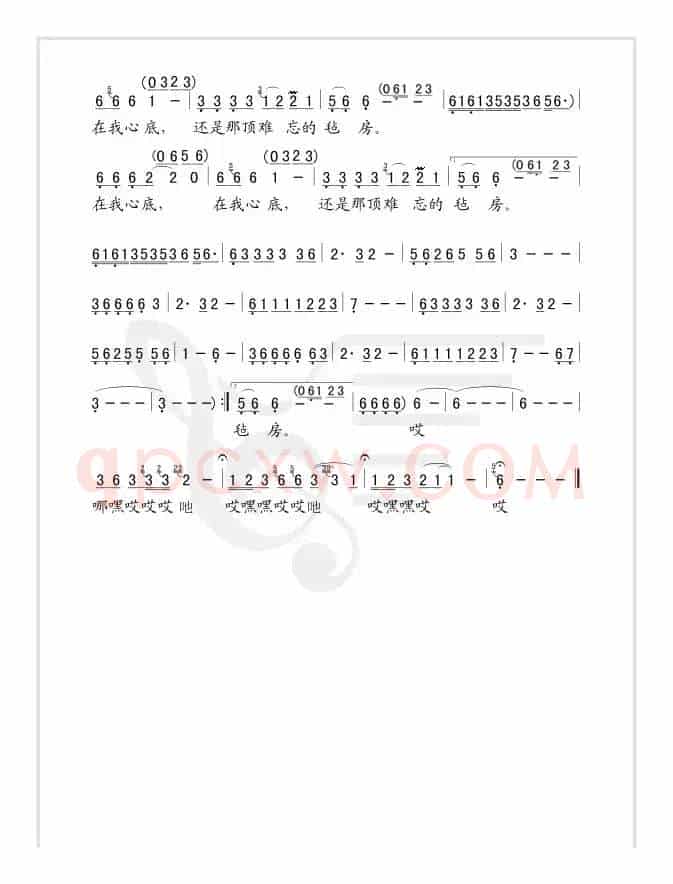 故乡的毡房（简谱版）