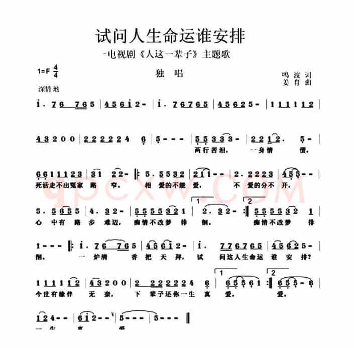 试问人生命运谁安排（电视剧《人这一辈子》主题歌）