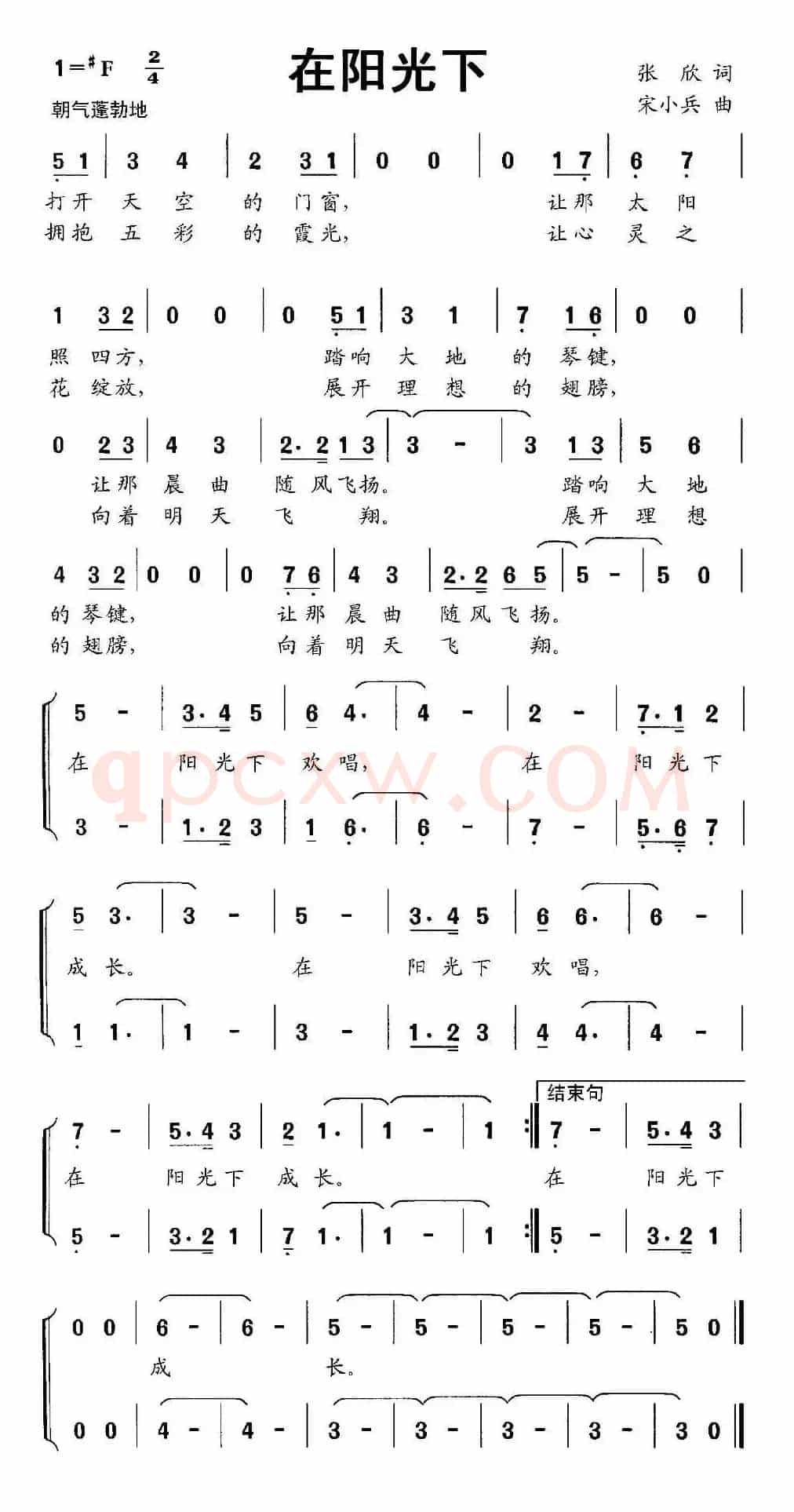 在阳光下