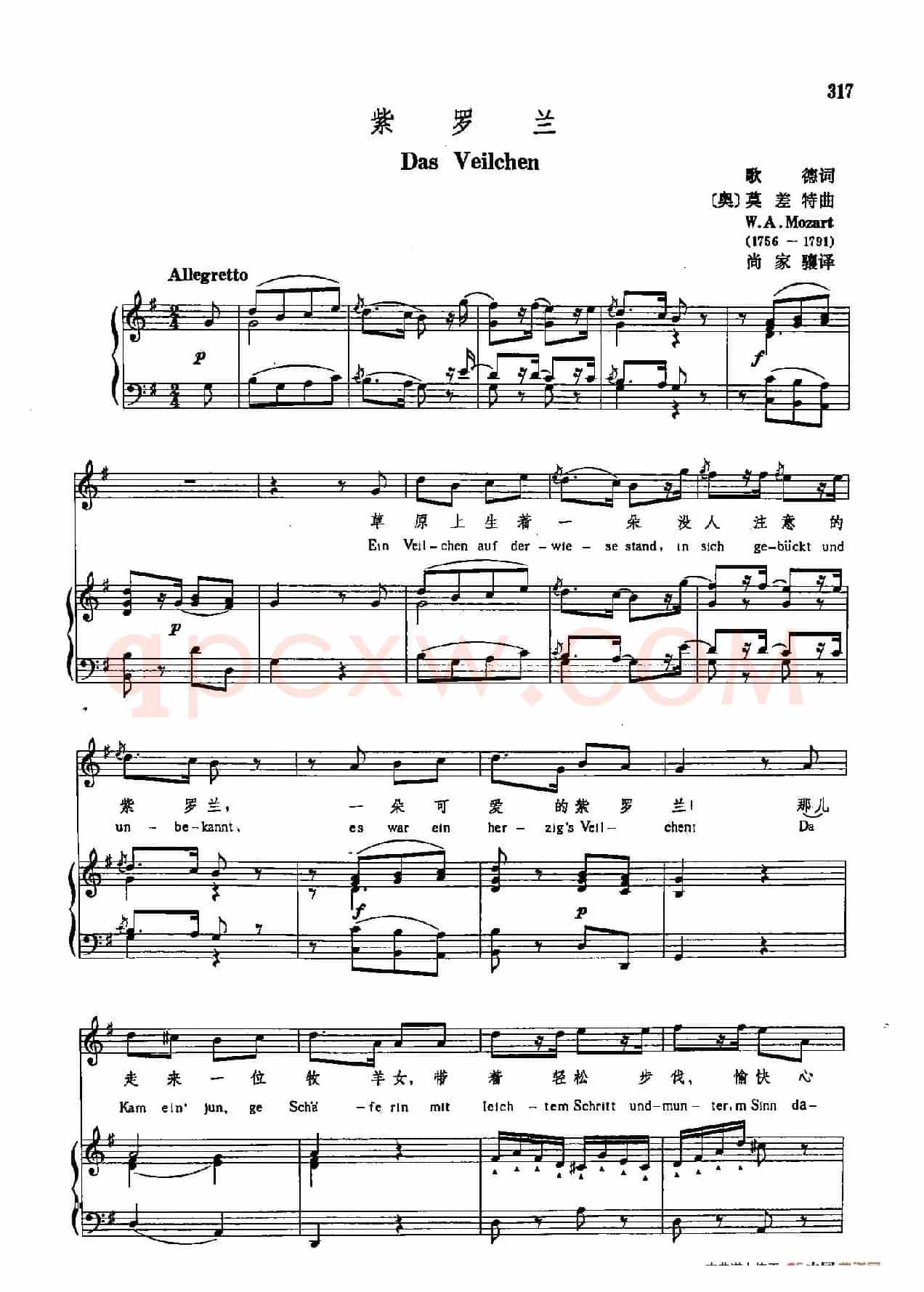 声乐教学曲库3-[奥]66紫罗兰（正谱） 