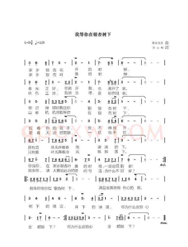 我等你在银杏树下