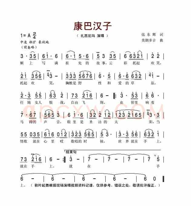 康巴汉子（张东辉词 美朗多吉曲）