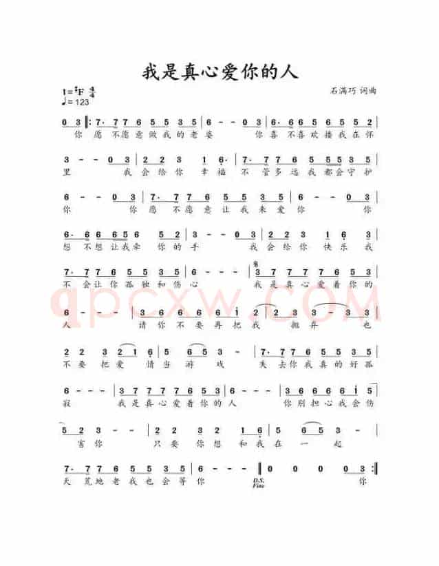 我是真心爱你的人（演唱：石满巧）