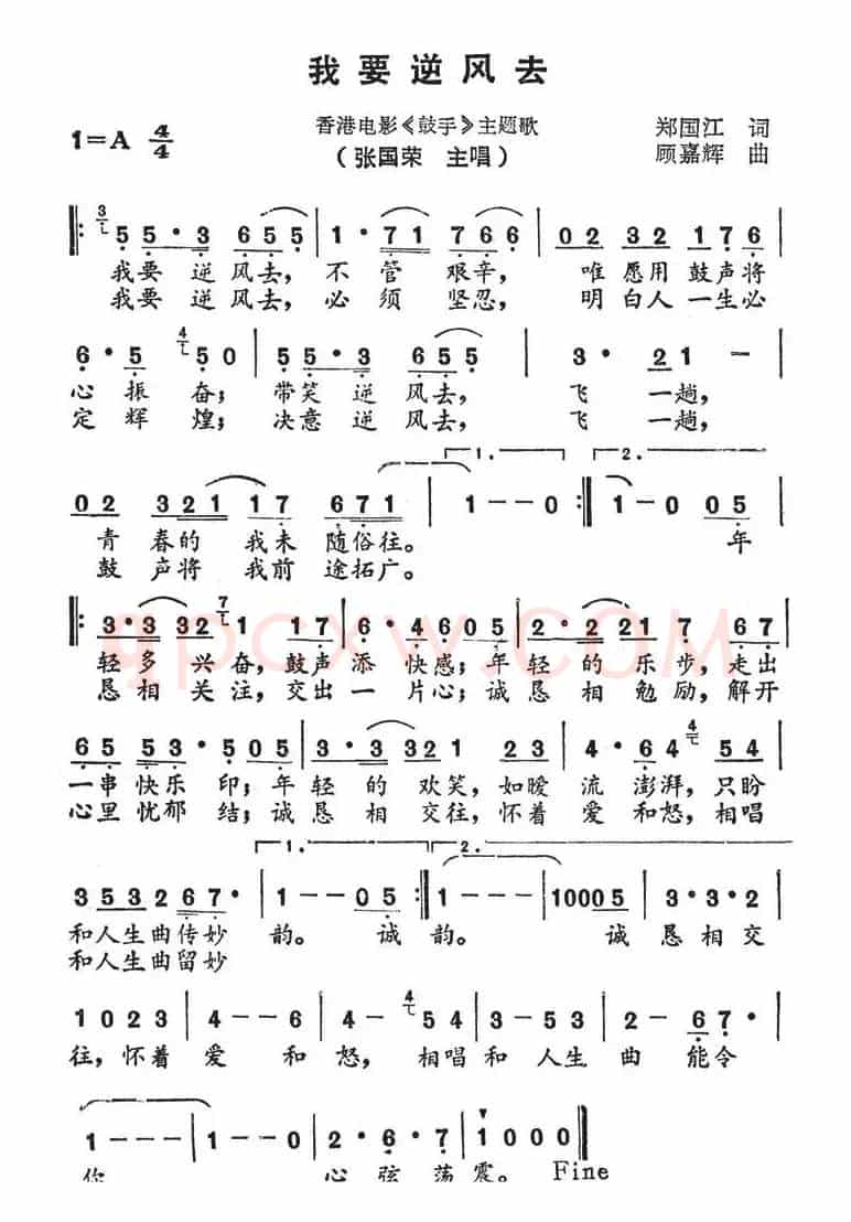 我要逆风去（香港电影《鼓手》主题歌）