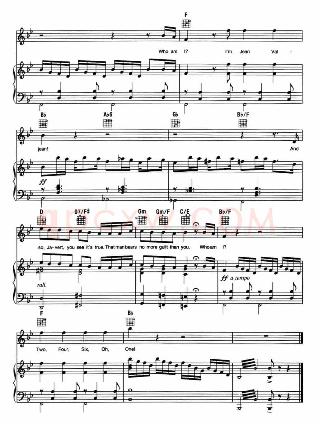 Who Am I?(音乐剧《悲惨世界》(Les Miserables)选曲、正谱 )