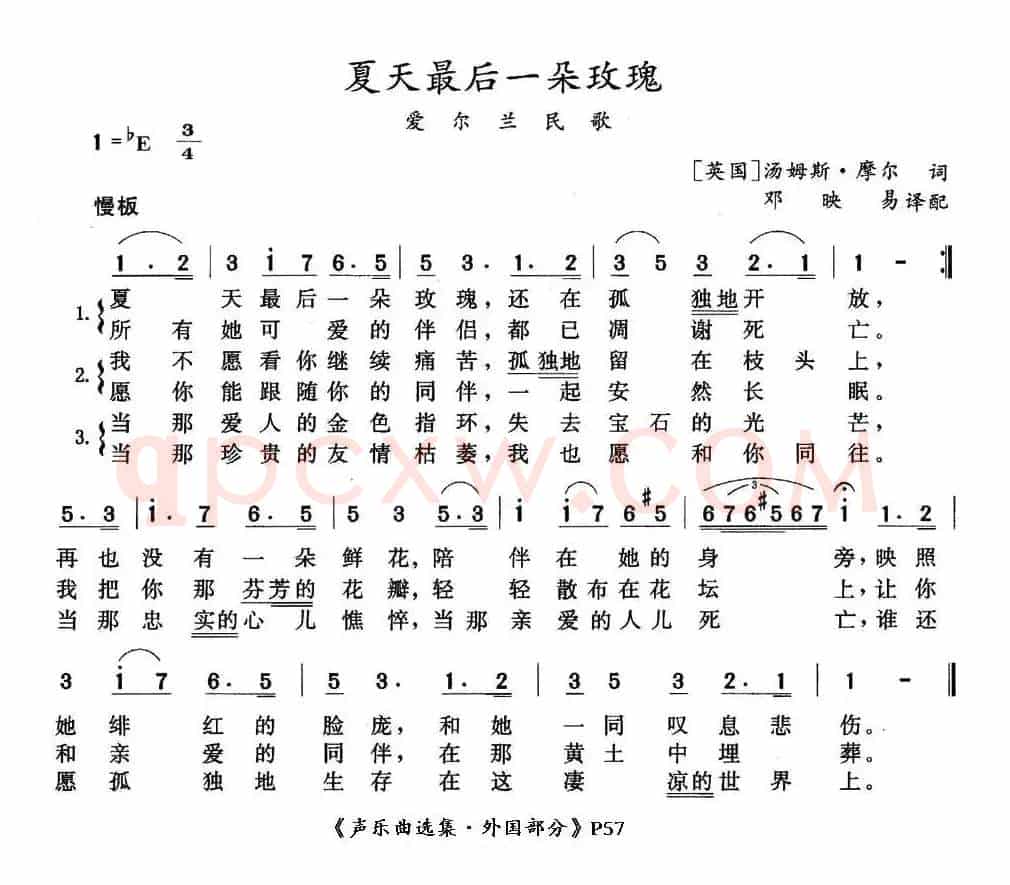 夏天里最后一朵玫瑰（爱尔兰）