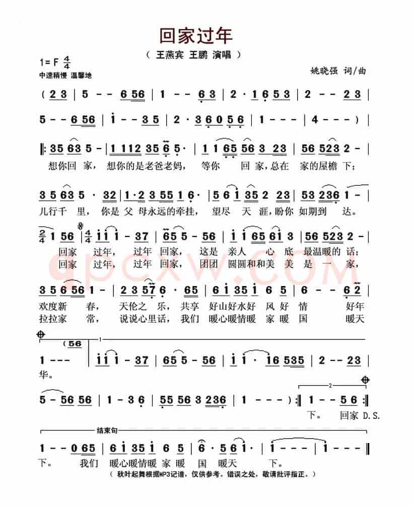 回家过年(姚晓强 词曲)