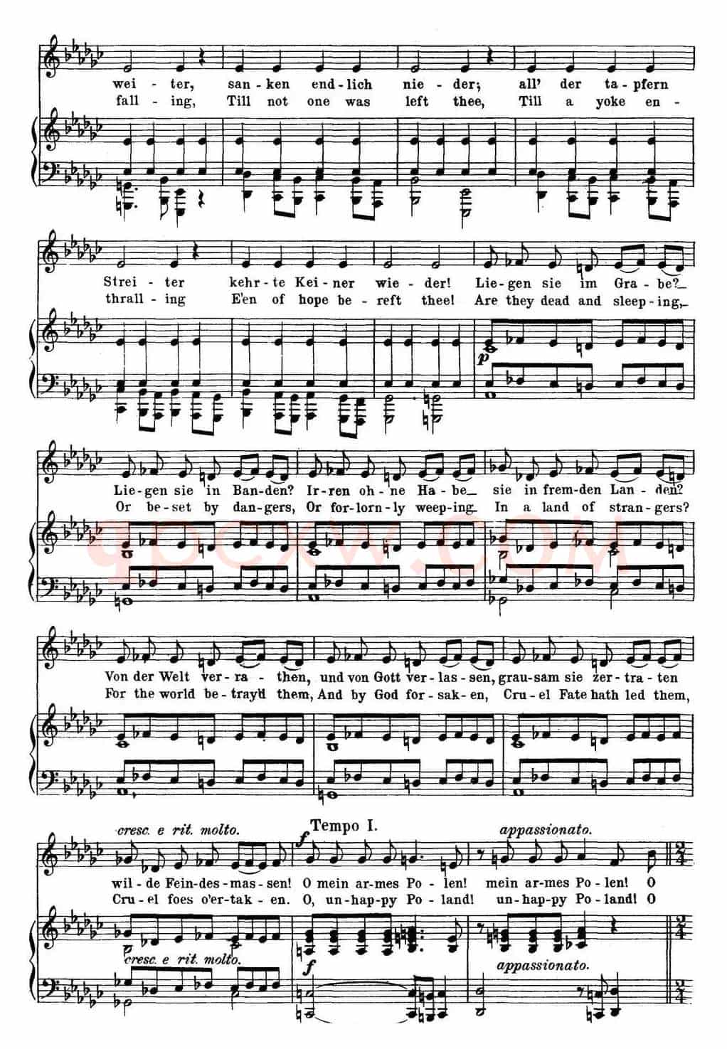 Chopin-17 Polish Songs Op.74,No.17(Polens Grabgesang. Poland's Dirge.)(钢琴伴奏谱)