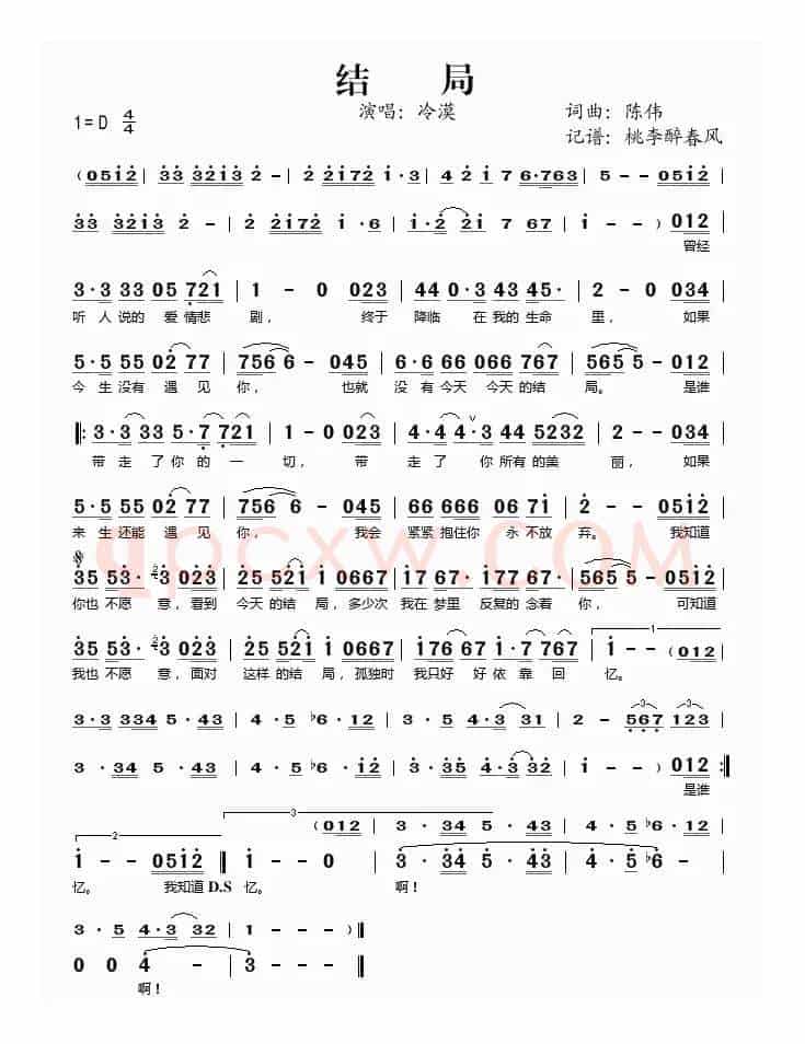 结局（陈伟词曲）