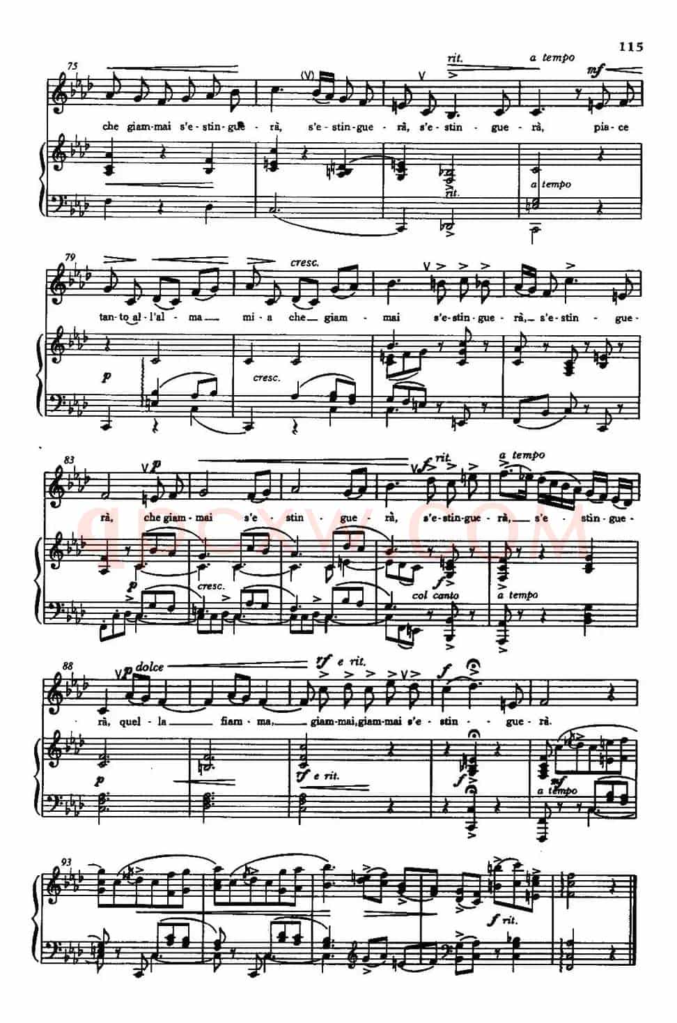 [意]Quella fiamma che m'accende（使我燃烧的热情）
