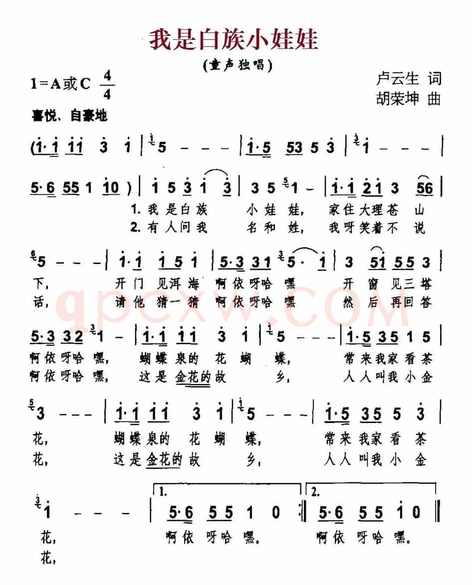 我是白族小娃娃
