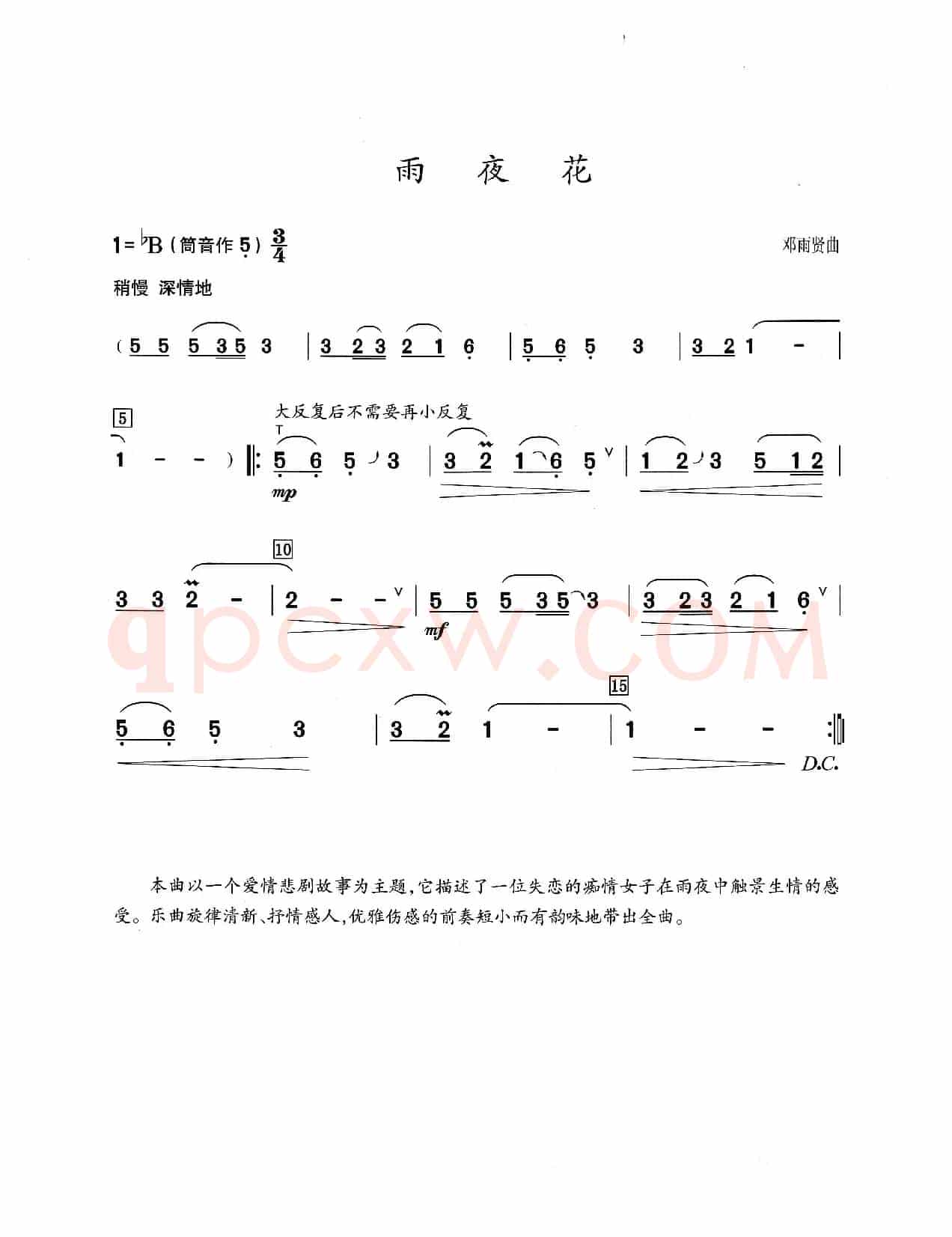 雨夜花（葫芦丝演奏提示版）