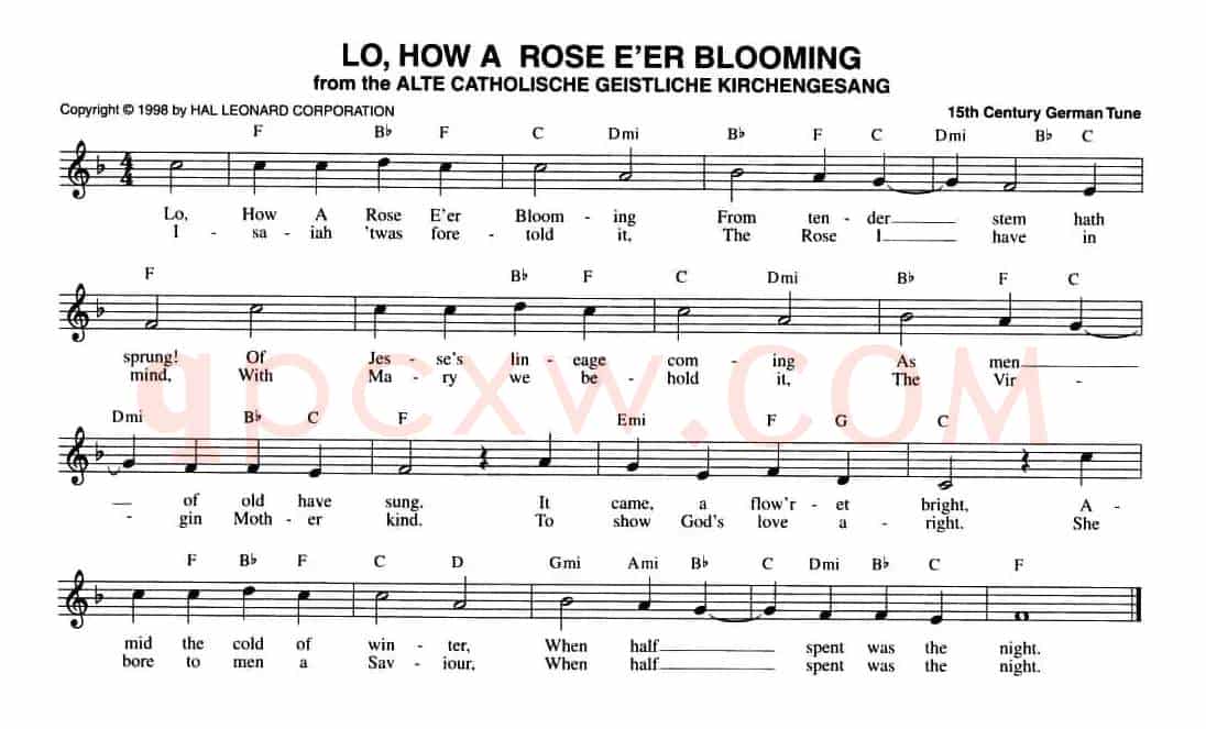 LO,HOW A ROSE E'ER BLOOMING