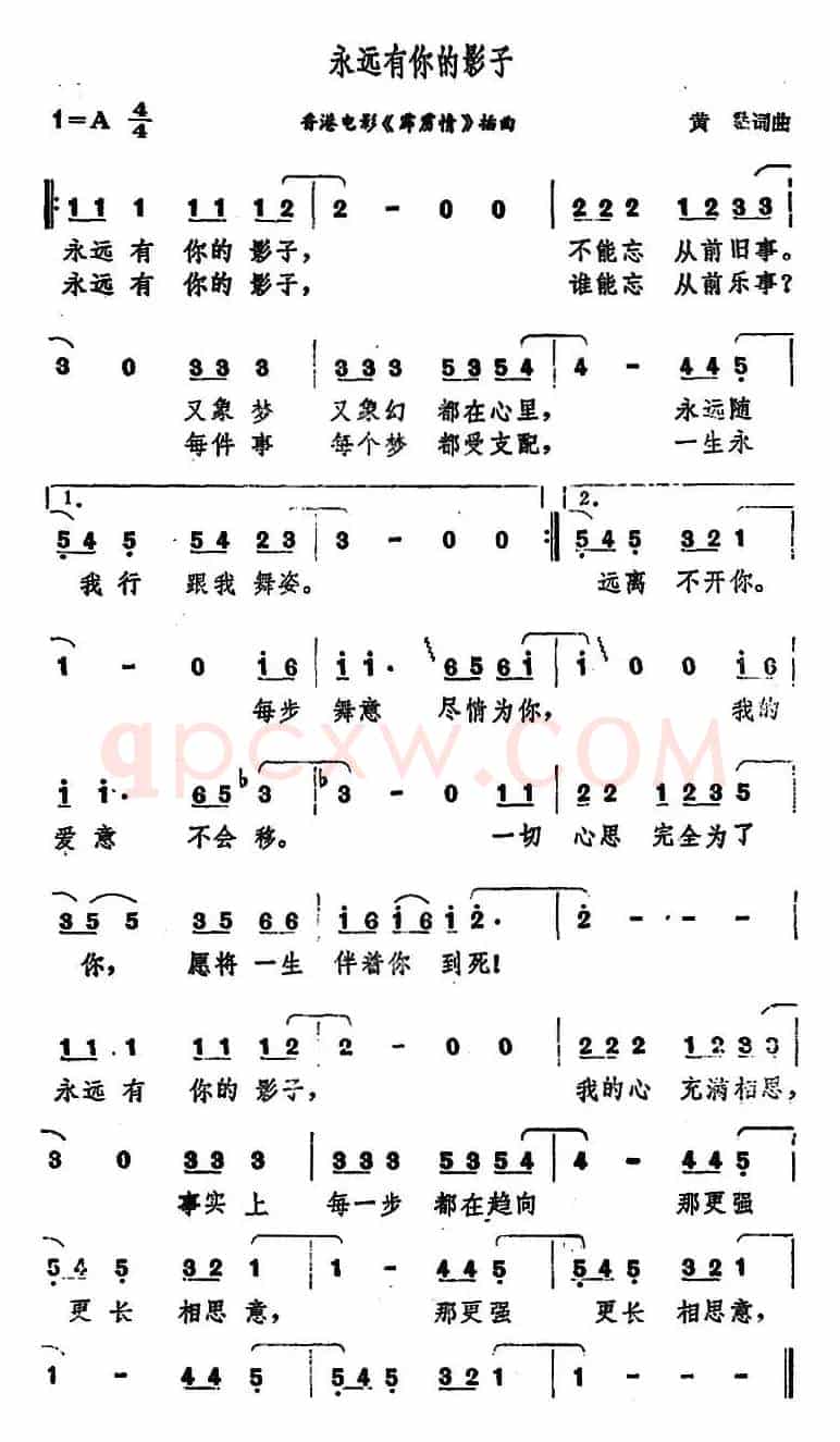 永远有你的影子（香港电影《霹雳情》插曲）