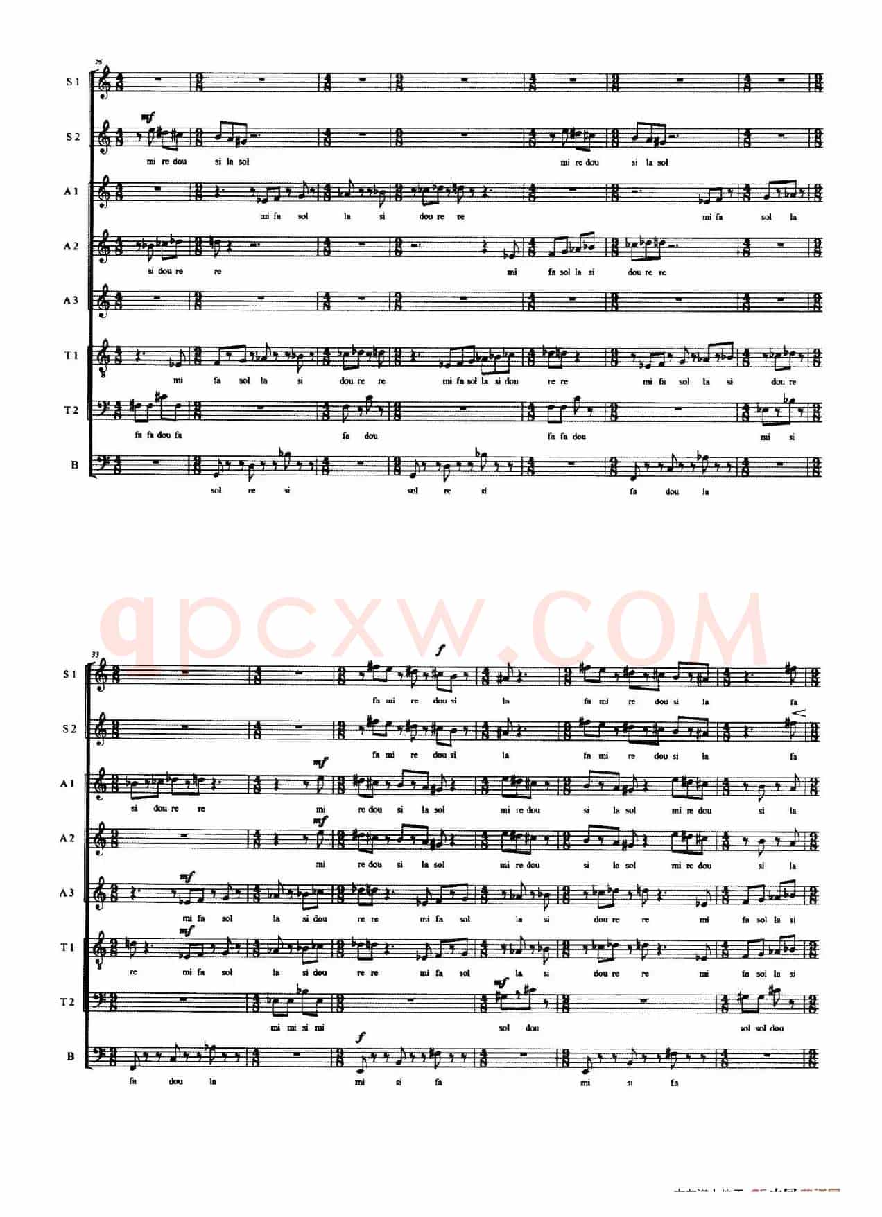 Ostinato（八重唱、五线谱）