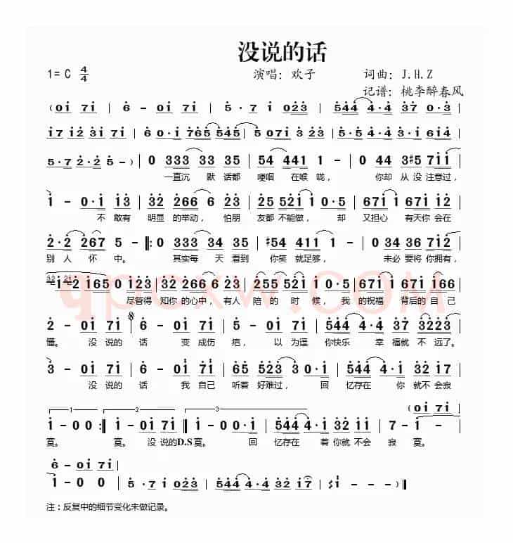 没说的话
