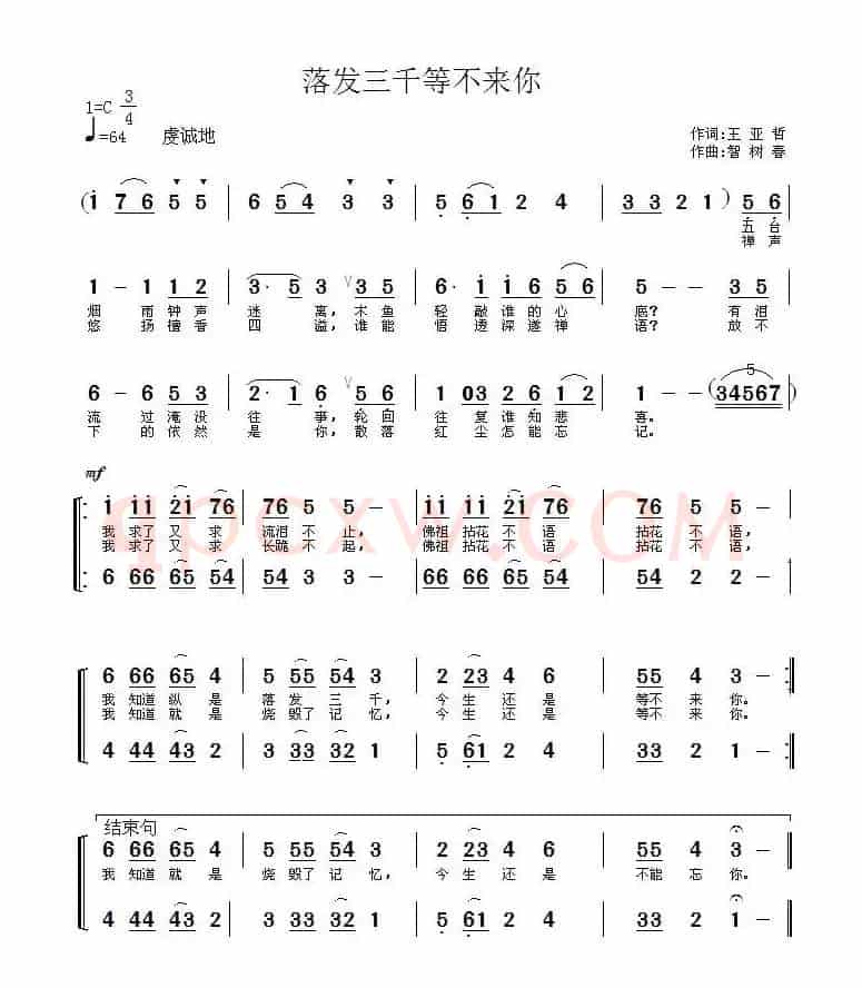 落发三千等不来你