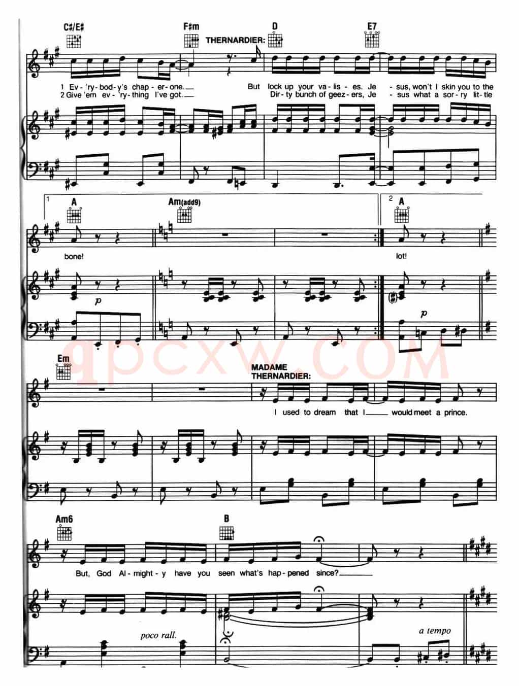 Master of the House (音乐剧《悲惨世界》(Les Miserables)选曲、正谱 )