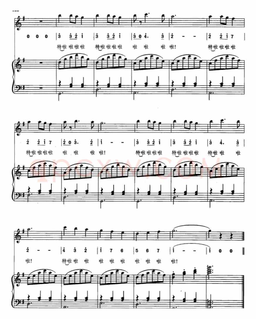 [波兰]波兰圆舞曲（陈良配词 张娟配伴奏、线简混排、正谱）