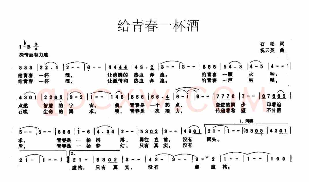 给青春一杯酒