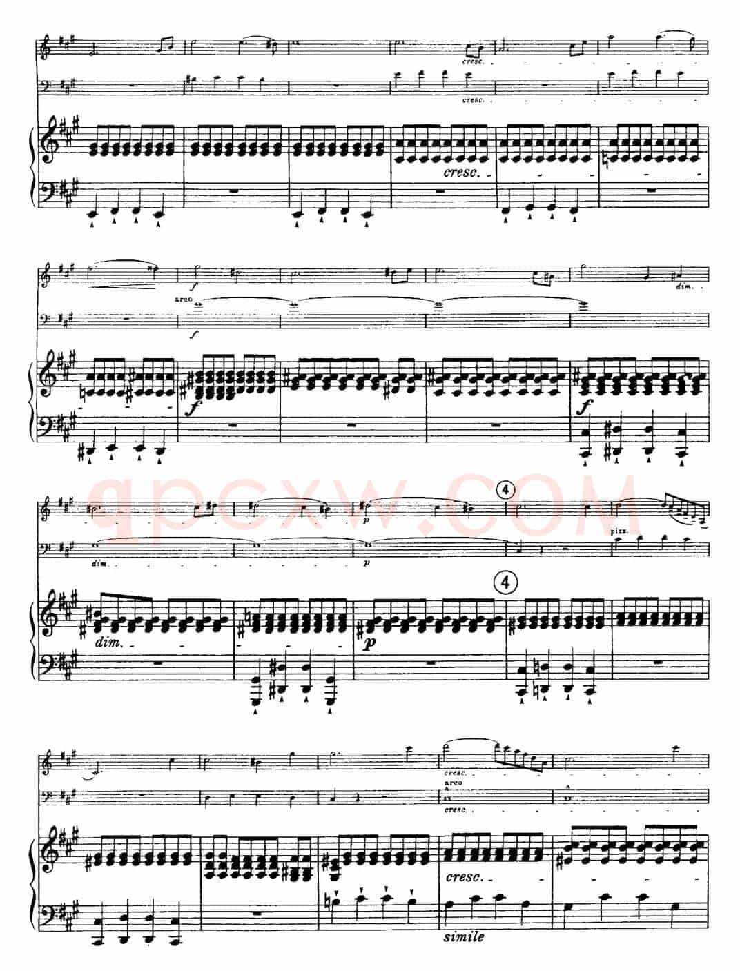 Franck《Piano Trio Op.1 No.1,F-sharp minor》(Ⅰ、小提琴+大提琴+钢琴伴奏)